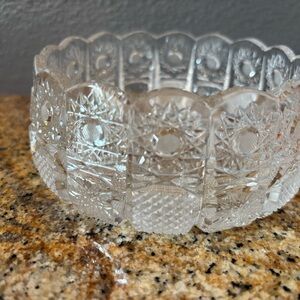 Bohemian Crystal vintage collectible Cut Glass Bowl